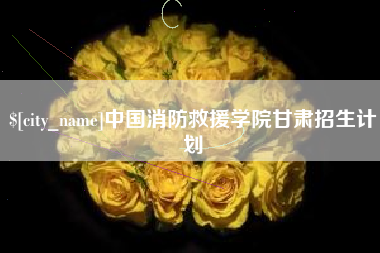 单县中国消防救援学院甘肃招生计划