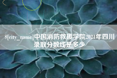 单县中国消防救援学院2021年四川录取分数线是多少