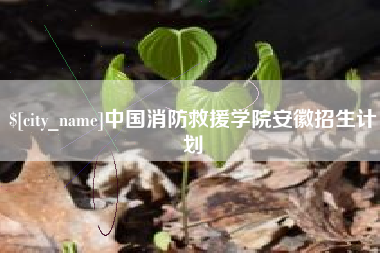 单县中国消防救援学院安徽招生计划