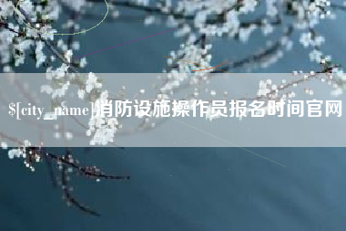 单县消防设施操作员报名时间官网