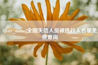 单县全国失信人员被执行人名单免费查询