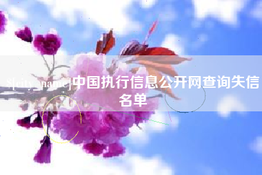 单县中国执行信息公开网查询失信名单