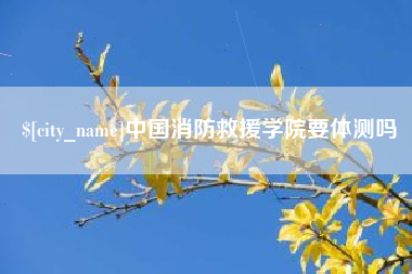 单县中国消防救援学院要体测吗