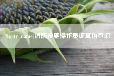 单县消防设施操作员证真伪查询