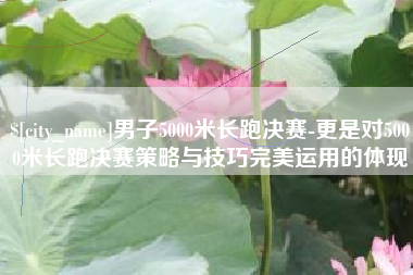 单县男子5000米长跑决赛-更是对5000米长跑决赛策略与技巧完美运用的体现