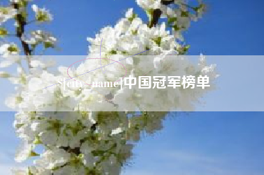 单县中国冠军榜单
